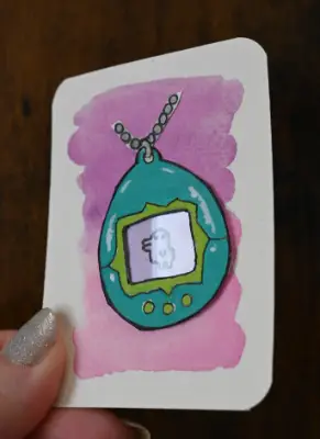 Tamagotchi aceo art card thumbnail 2