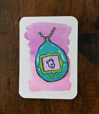 Tamagotchi aceo art card thumbnail 1