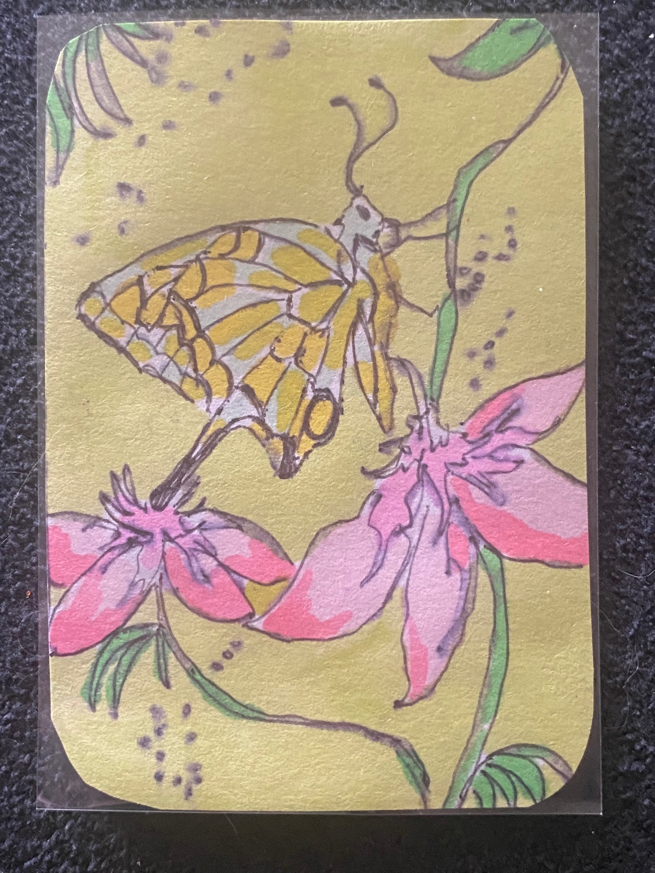Butterfly Garden aceo art card