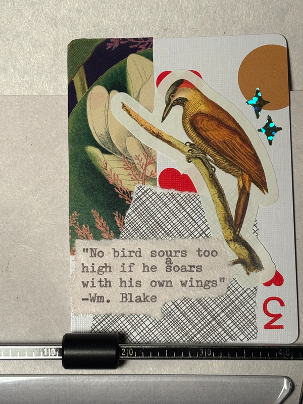 Birds & Bees #7 by Mazerzine William Blake quote flowers aceo art card