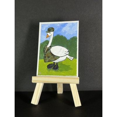 Army Sergeant Goose aceo art card thumbnail 2