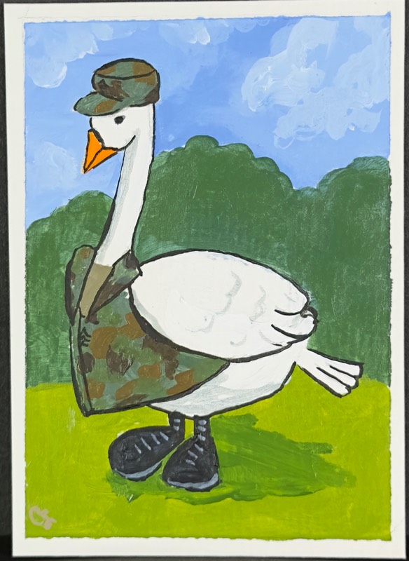 Army Sergeant Goose aceo art card