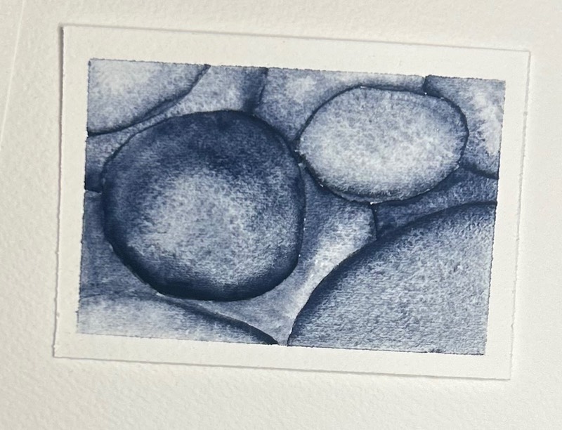 Rocks of Black Beach aceo art card