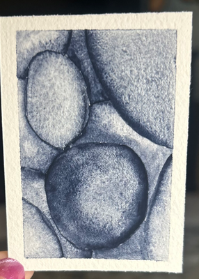 Rocks of Black Beach aceo art card thumbnail 2