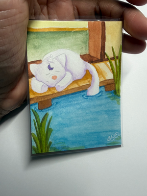 Napping Moonpie aceo art card thumbnail 2