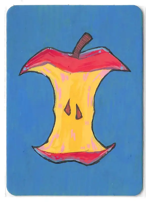 Apple Core No. 2 aceo art card