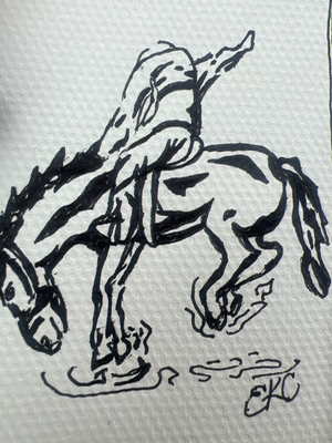 Crazy horse aceo art card thumbnail 2