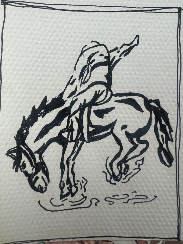 Crazy horse aceo art card