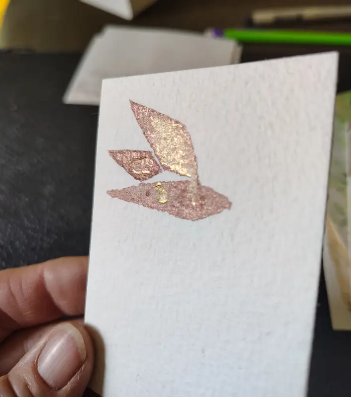 Gold Sparkle Bird WaterColour by CheyAnne aceo art card