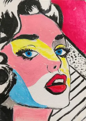 80s Pop Art Linda aceo art card thumbnail 1