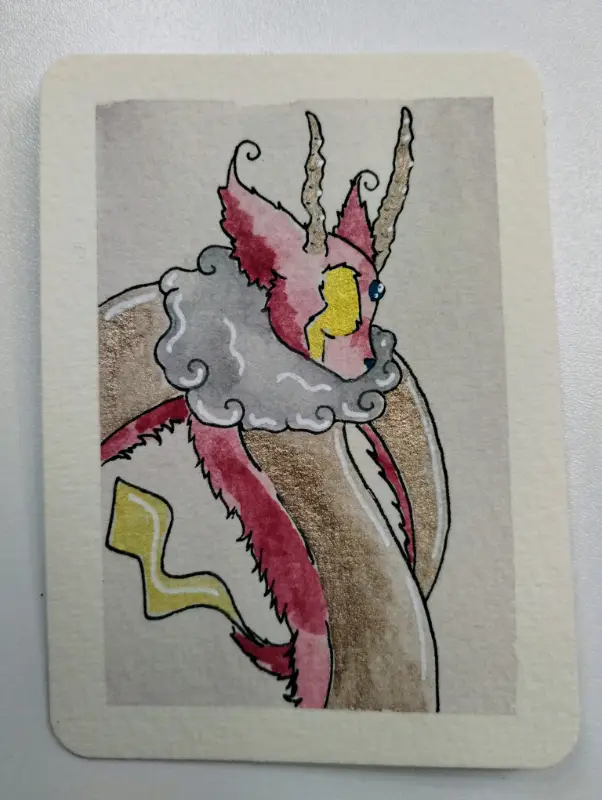 Thunder Dragon aceo art card