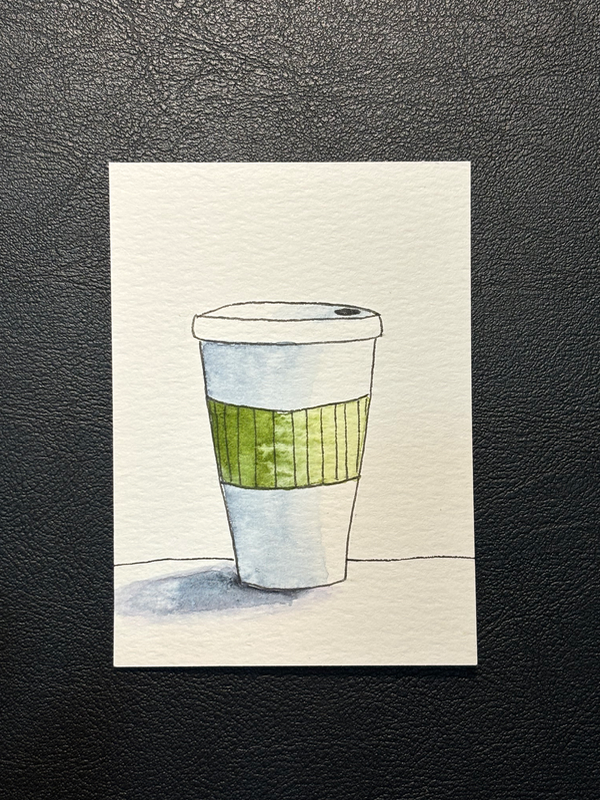 Cute coffee aceo art card