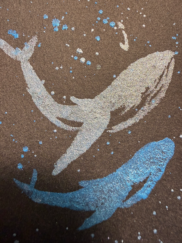 Mama and Calf Humpback Whales aceo art card
