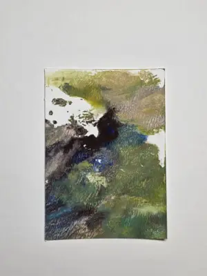 Textured Acrylic Abstract aceo art card thumbnail 1