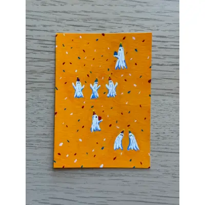 Orange Party aceo art card thumbnail 1