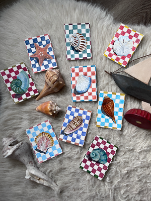Seashell + Checkers 1 - Sea Snail aceo art card thumbnail 2