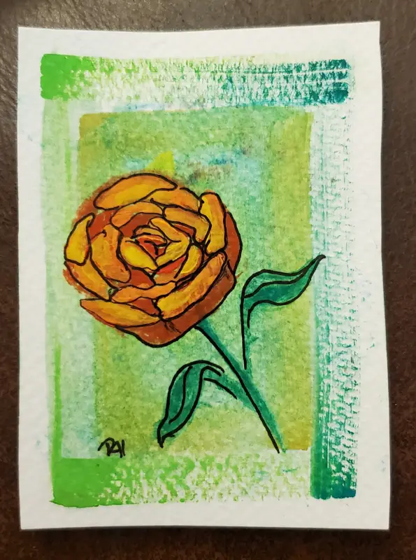Abstract Rose aceo art card