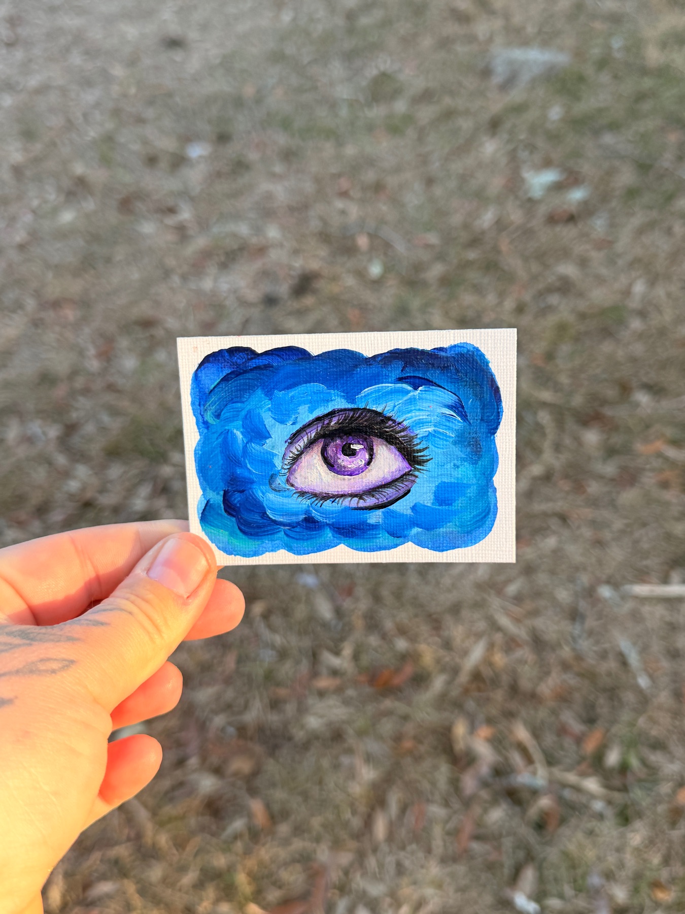 Cool-Toned Eye aceo art card