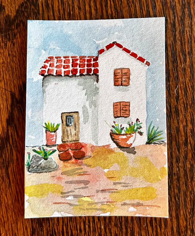 Simple House 2 aceo art card