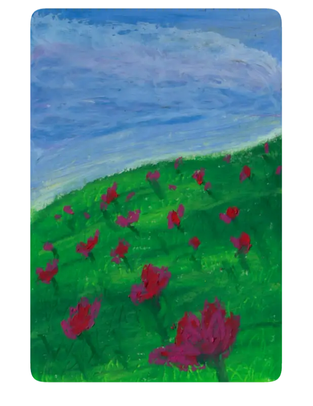 Field of Poppies aceo art card