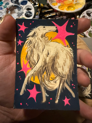 borzoi 02 aceo art card thumbnail 1
