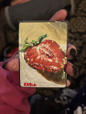 Strawberry Slice aceo art card thumbnail 2