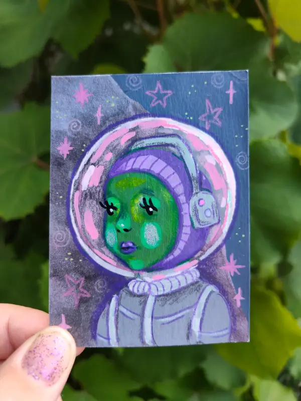 Space Babe 1/7 aceo art card