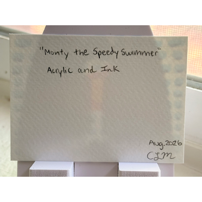 Monty the Speedy Swimmer aceo art card thumbnail 2