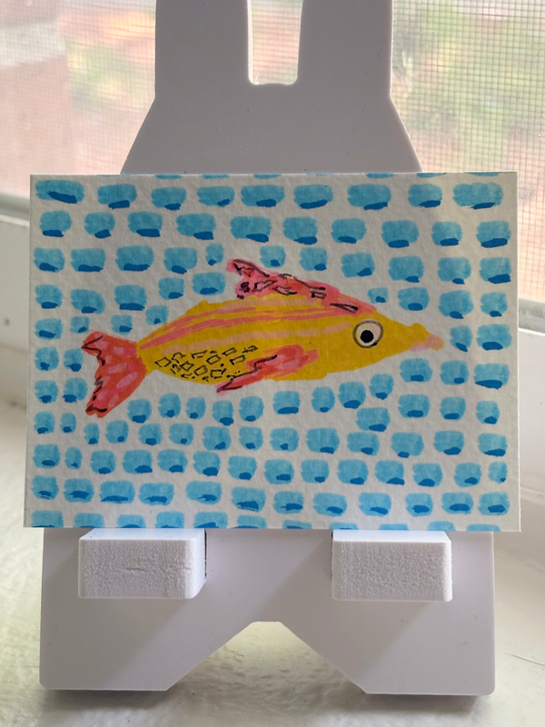 Monty the Speedy Swimmer aceo art card