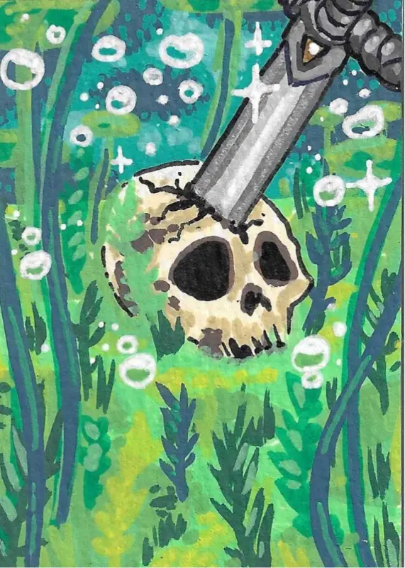 Man in the Pond aceo art card