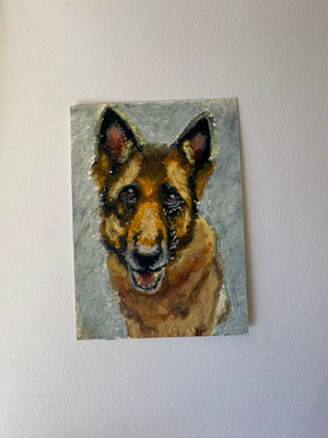 ACEO Original German Shepherd Painting | Loyal Heart Dog 2.5x3.5 | Animal Art Collectable aceo art card thumbnail 2