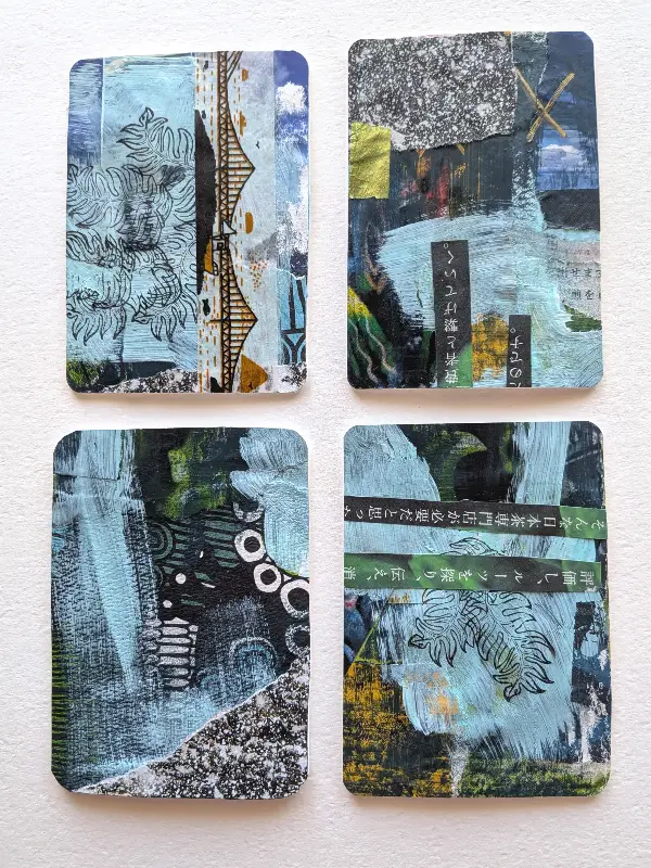 Serene collage bundle aceo art card
