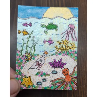 "Tide Pool" aceo art card thumbnail 2