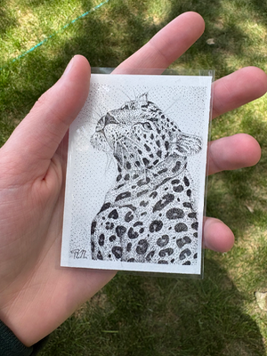 Leopard aceo art card thumbnail 1