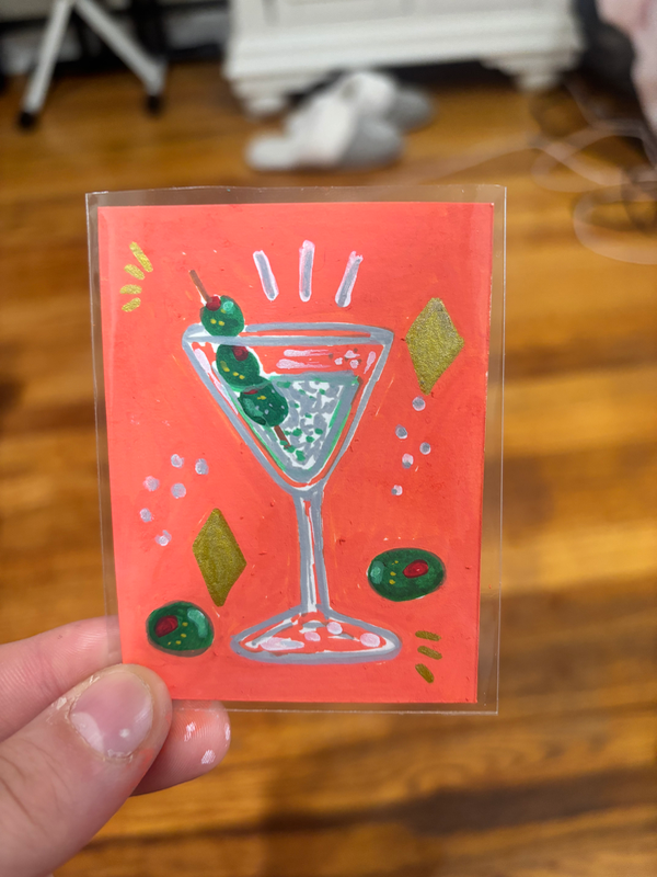 Dirty Martini Cocktail aceo art card