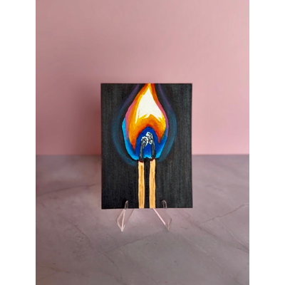 Twin Flames- Series Fire & Smoke 2/7 aceo art card thumbnail 1