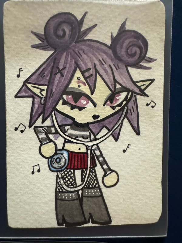 Cool Chick aceo art card