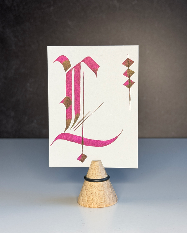 Gothic Initial Series-L aceo art card