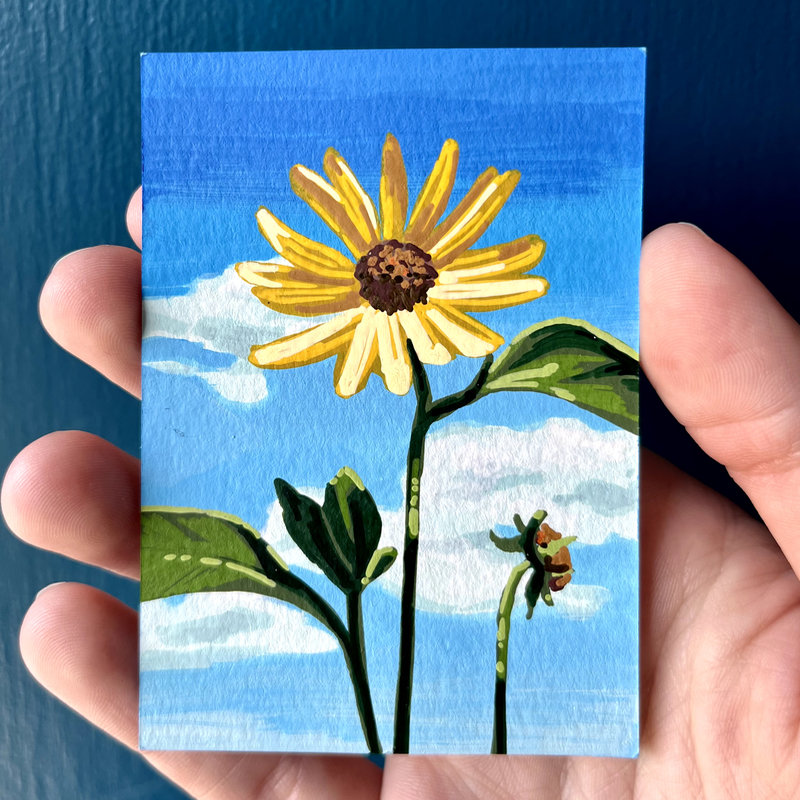 Stand Tall Sunflower aceo art card
