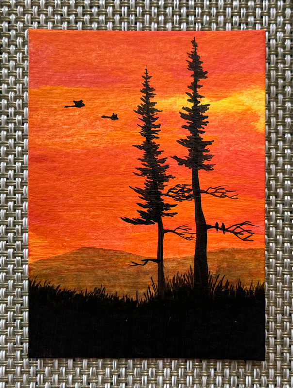 “The Sky is Full of Drama” aceo art card