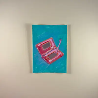 Pink DS aceo art card thumbnail 2