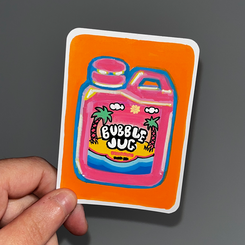 original aceo bubble jug candy gum nostalgic 90’s aceo art card