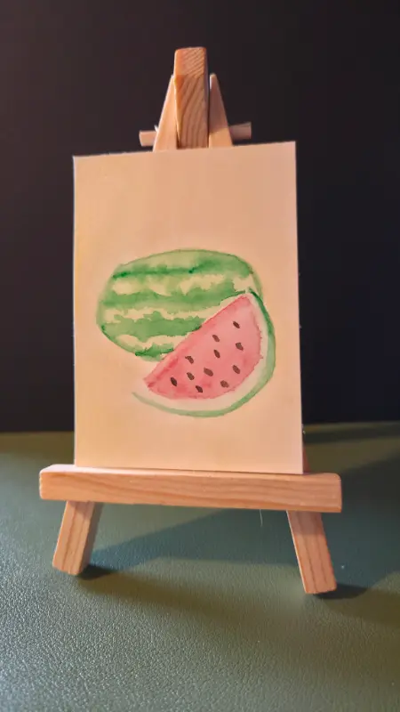 A little fruity: Watermelon aceo art card