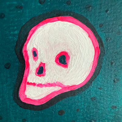 Original Skull ACEO | Neon Bones #3/3 aceo art card thumbnail 3