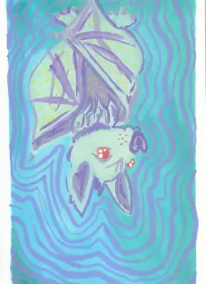 Hypnotic Pastel Goth Bat aceo art card thumbnail 2