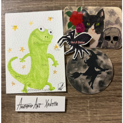 LIZZARD |COPIC markers & colored pencils aceo art card thumbnail 3