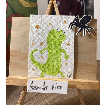 LIZZARD |COPIC markers & colored pencils aceo art card thumbnail 1