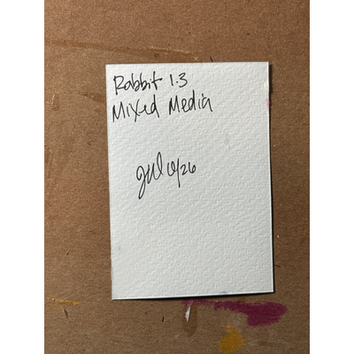 Rabbit Mixed Media (1.3) aceo art card thumbnail 2