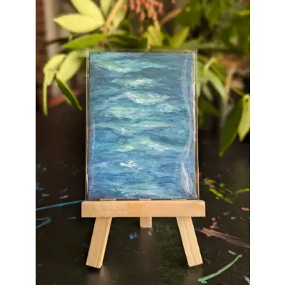 Moonlit Waves aceo art card thumbnail 2