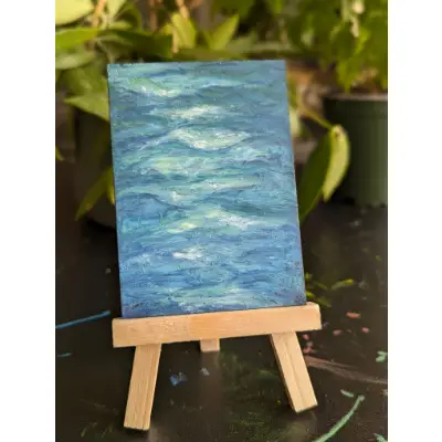 Moonlit Waves aceo art card thumbnail 1